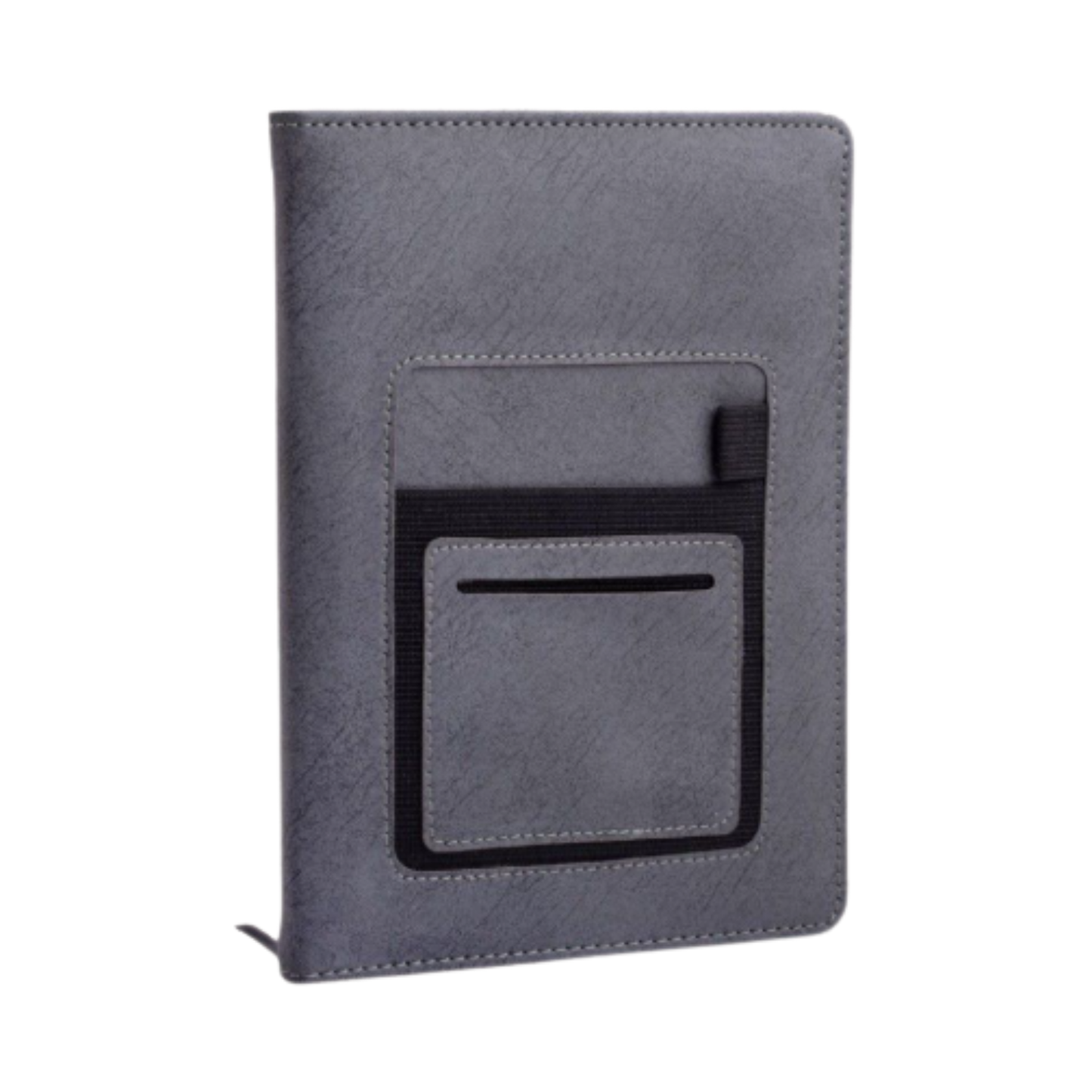 Castillo Milano Soft Gray A5 Notebook with mobile pocket, card holder pocket & Pen loop- Grey