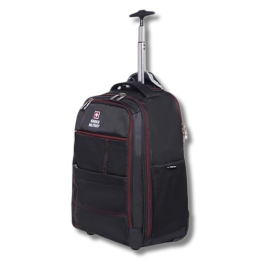 Swiss Military Glaze Laptop Backpack Cum Overnighter Trolley- Black- 35L